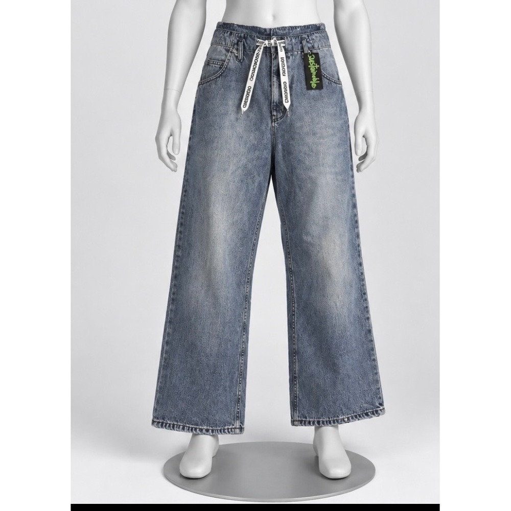 Cheap Monday Jeans Relaxed Paperbag Cropped Wide Leg High Rise Sz Large NWT